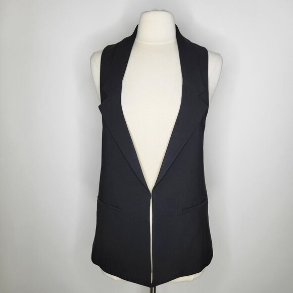Express Jackets & Blazers - EXPRESS DESIGN STUDIO Black Tuxedo Vest Size 6 Y2K Indie Office 00s Sleeveless